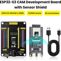 1 Set ESP32-S3 CAM Development Board N16R8+Type C USB Cable with ESP32 S3 Cam Sensor Shield for Arduino ESP32 S3 IDE Programming