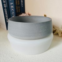 Round Bowl Shape Cement Candle Cup Vessel Mold Large Terrazzo Candle Bowl Silicone Concrete Mold Handmade Flowerpot Clay Mold