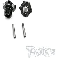 Original T works TO-245-M2 Black Hard Coated 7075-T6 Alum.Light Weight Wide Offset Wheel Hub +2mm ( For Mugen MBX6/7/7R/ Rc part