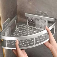 No Need To Drill Walls for installation Aluminum Bathroom Shelf Shelves Shampoo Rack Storage Holder Kitchen Organizer Rack