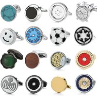 High quality football alarm clock cufflinks fashionable French shirt brass material circular design wedding men's cufflinks