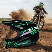 4Pcs DOT Approved Motocross Helmet Light Weight ABS MTB Helmet with Goggles,Gloves and Face Cover Adjustable Full-face Helmet