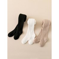 3 pairs of girls' solid color bottom pantyhose are suitable for daily life