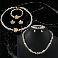 Elegant Imitation Pearl Delicate Flower Necklace Bracelets Earrings Stud Jewelry Women's Daily Versatile Party Banquet Wedding