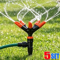 360° Rotation Sprinkler ABS Plastic Ground Insert Lawn Sprinkler for Garden Irrigation Rotating Nozzle Spike Base Hose Connector