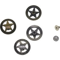 6 pcs 0.8inch alloy metal American Captian shield round celtic star Concho Decor Screw Back rivet Belt Saddle Hat wallet cloth