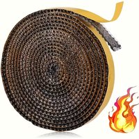 1 Rolle flaches, selbstklebendes Holzofen-Dichtungsband, Glasfaser-Kamin-Türdichtung für Holzofen, Räuchern im Innenbereich