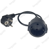 Rallonge d'alimentation européenne ue, câble d'extension d'alimentation allemande mâle à femelle pour ordinateur PC PDU UPS 0.3M 0.5M