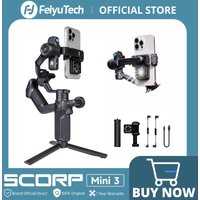 FeiyuTech SCORP Mini 3 Gimbal Stabilizer for Smartphone Built-in AI Tracking Module Cooling Fan 2KG Payload with Integrated Grip