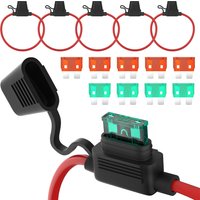 DaierTek 5PCS 18 Gauge Inline Fuse Holder 12V ATO/ATC in Line Fuse Holder 12 Volt Waterproof with 30 Amp 40 Amp for Marine Car