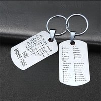 Morse Code Keychain Double-Sided Alphanumeric Educational Tool Decorative Keepsake Stainless Steel Car Accessory Unisex Gift New