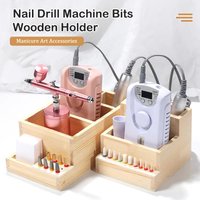 Nail Drill Machine Bits Wooden Holder for Nail Training Nail Art Accessories DIY Manicure Tools Box Display Box.