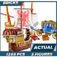 1205-teiliges Bausteinset „Magische Welt der Zauberer: Ankunft der Teilnehmer am Turnier“ 68010, kompatibel mit Modell