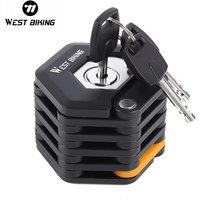 WEST BIKING Bicycle Folding Lock Portable Alloy Steel Anti-theft Safety Lock Motorcycle E-bike Lock MTB Road Bike Accessories