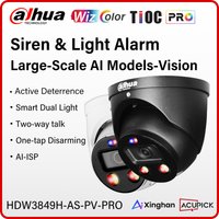 Dahua 8MP WizColor TiOC HDW3849H-AS-PV-PRO 4K sirène et lumière dissuasion active sécurité CCTV AI-ISP SMD 4.0 conversation bidirectionnelle AcuPick