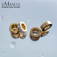 EManco Stainless Steel Round Charms Fashion Delicate Drill Ring Pendant for DIY Bracelet Necklace Ladies Jewelry