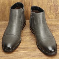 Men's Comfortable Ankle Leather Boots Men's Fashion Brand