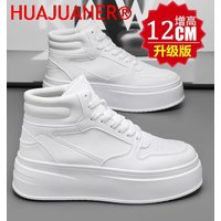 High-top Men's Inner Heightening Shoes Leather Sports Casual Shoes Invisible Height Increasing Shoes Men Sport Elevator 12CM