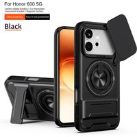 Magnetic for Honor 600 Pro Honor 600 Lite Phone Case Cover Rotatable Slide Camera Protection Ring Stand Shockproof Capa Funda
