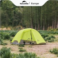 Naturehike Double Layer Backpacking Tent 10D Nylon 1 Person Ultralight Aluminum Pole Camping Tent Waterproof Lightweight Tents