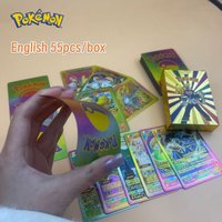 New 55pcs/box Pokémon Vstar Vmax GX English Colorful Cool Cards Rare Collection Battle Trainer Card Children Toys Gifts