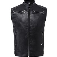 Men's motorcycle jacket, solid color design, for men riding motorcycles. PU sleeveless leather jacket.