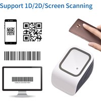 1D 2D QR Desktop Barcode Scanner Platform Hands-free USB Wired Bar Code Reader Scanner Plug&Play Compatible with Window Android