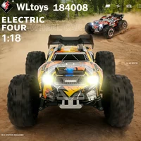 WLtoys 1/18 RC Car 184008 184008-B 2.4G High-Speed 4WD 60km/h Brushless Motor Remote Control Racing Car Toy For Kid And Adult