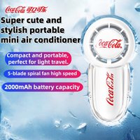Coca Cola Mini Handheld Fan 3 Speed Strong Wind USB Wireless Long Lasting Portable Fan For the world cup Office Outdoor Travel