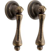 2pcs Iron Handle Pull Knob Antique Bronze Brass 62x24mm Door Cabinet Metal Knobs Dresser Cupboard Wardrobe Furniture Hardware