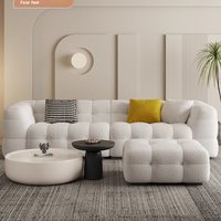 French Sofa Set Cream Style Marshmallow Velvet Straight Row Sponge Filling Luxury Living Room Home Furniture