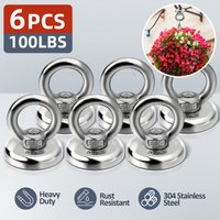 Fishing Magnet, 100 LBS Pulling Force Heavy Duty Magnetic Hooks with Countersunk Hole Eyebolt for Retrieving in River, Fishing
