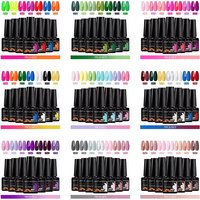 MEET ACROSS 7pcs Gel Nail Polish Set for All Season Fluorescent Neon Nail Art UV Gel Varnish Long Lasting Manicure Kit for Nails