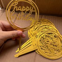10pcs Happy Birthday Acrylic Cake Toppers Birthday Cake Decorations Party Decoration Supplies for Birthday Party Decoration