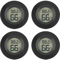 2 Pcs Mini Hygrometer Thermometer Fahrenheit or Celsius Meter Digital LCD Monitor Indoor Room Round Humidity Temperature Gauge