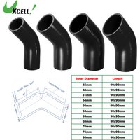 UXCELL 45 Degrees 45mm 48mm 51mm 54mm 63mm 68mm 76mm ID Car Silicone Hose Coupler Coolant Intercooler Hose Black 90x90mm Length