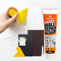 Wall Repair Putty Kit 200g Waterproof Spackle Paste with 2 Sandpapers Scraper Gloves forHome Crack Hole Fix DIY Tool Wall Tools