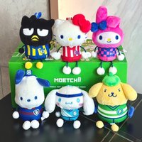 Authorized Sanrio Characters Soccer Match Plush Blind Box Hello Kitty My Melody Pochacco Badtz-maru Slow Rising Squishy Keychain