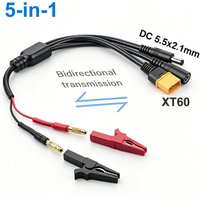 XT60 to 4mm Banana / Alligator Clip Adapter Cable, XT60H Female Male Connector Charging Cord 4.0mm Banana Plug to DC 5.5x2.1mm