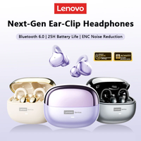 Casque sans fil Bluetooth 6.0 original Lenovo LE302 OWS, longue durée de vie de la batterie, écouteurs sportifs à clip d'oreille, suppression du bruit