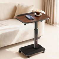 Shaped Side Table, Sofa TV Tray Tables Adjustable Height amp 180 FlipOver Panel Design, End Table with Phone Tablet Slot amp 4