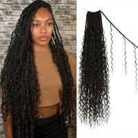 8 Packs Boho Soft Locs Crochet Hair with Curly Ends Pre-looped Long Bohemian River Locs Crochet Synthetic Hair for Black Women