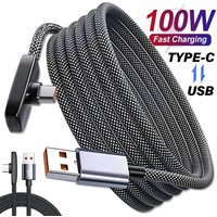 1/1.5/2M 100W USB to C Fast Charging 90° Elbow Data Cable PD USB C Super Charging Game Cable for Samsung S23 S22 Huawei Realme