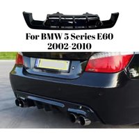 Rear Diffuser For BMW 5 Series E60 2002-2010 Dual Outlet No Drill Installation Glossy Black Car Upgrade Kit Exterior Trim Kits