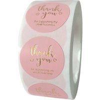 50pcs Round Pink Business Label Stickers Paper Cute Thank You Stickers for Baking Packaging Seal Labels Stationery Stickers