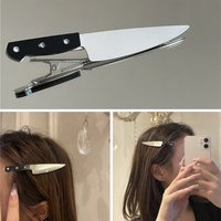 1pcs Knife Shape Hairpin Super Personality Hip-hop Punk Hair Accessories Sweet Cool Girl Side Clip Hair Clips for Women