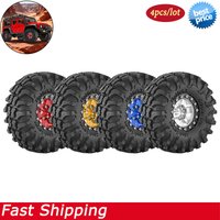 4Pcs 1.3'' Beadlock Wheels and Tires OD 2.75'' Hex 7mm for RC Crawler Car 1/18 Traxxas TRX4M 1/24 Axial SCX24 AX24 FCX24