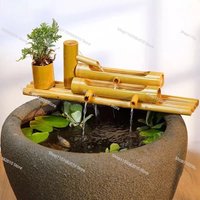 Bamboo Raft Circulating Water Ornament - Water Flow Device for Courtyard & Balcony
