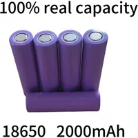 Genuine 18650 Lithium Battery 2000mAh 3.7V Long Lasting Rechargeable Power for Flashlights