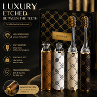 Soft Bristled Lipstick Toothbrush Gift Box, Suitable for Deep Oral Cleaning Whitening for Families Schools Traveling Couples